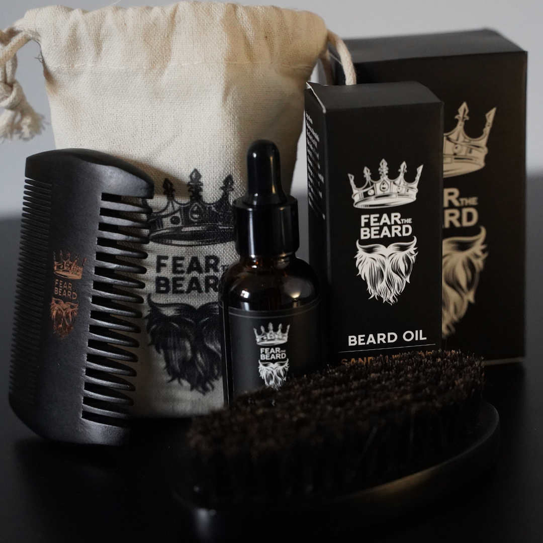 Gentleman's Grooming Trio (Beard Brush & Comb Kit + Beard Oil)