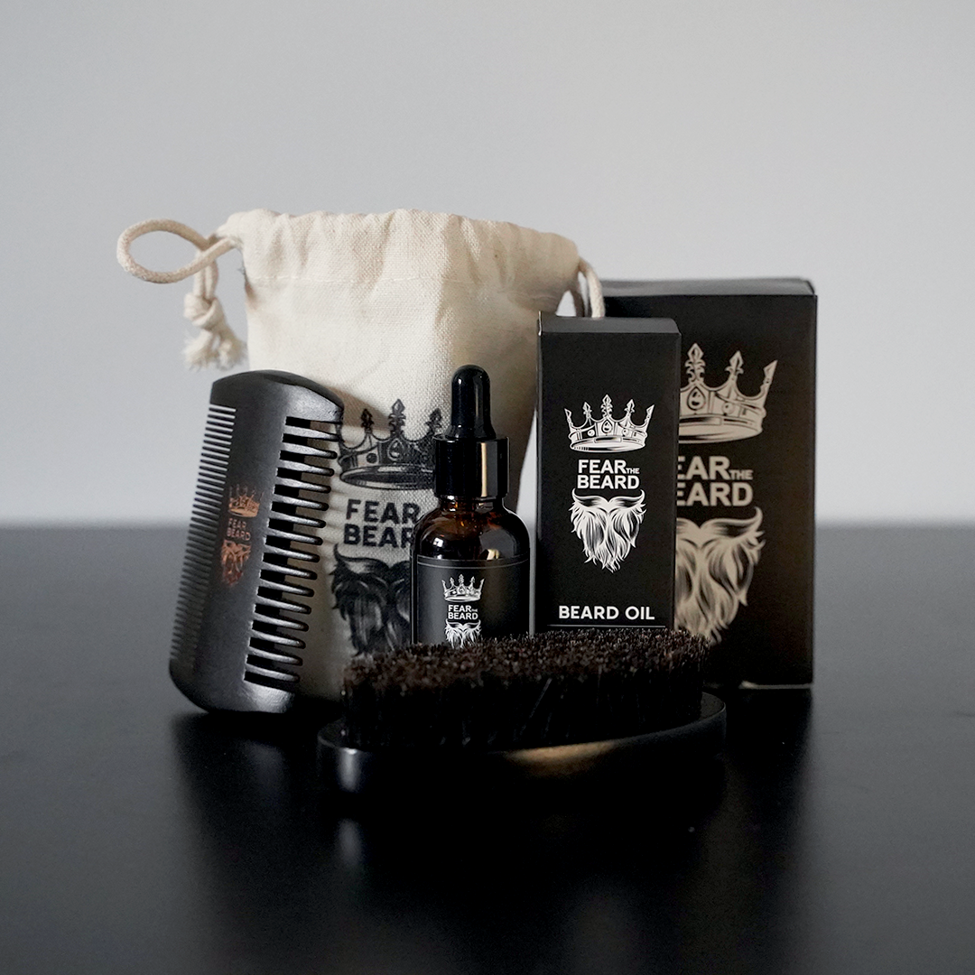 Gentleman's Grooming Trio (Beard Brush & Comb Kit + Beard Oil)