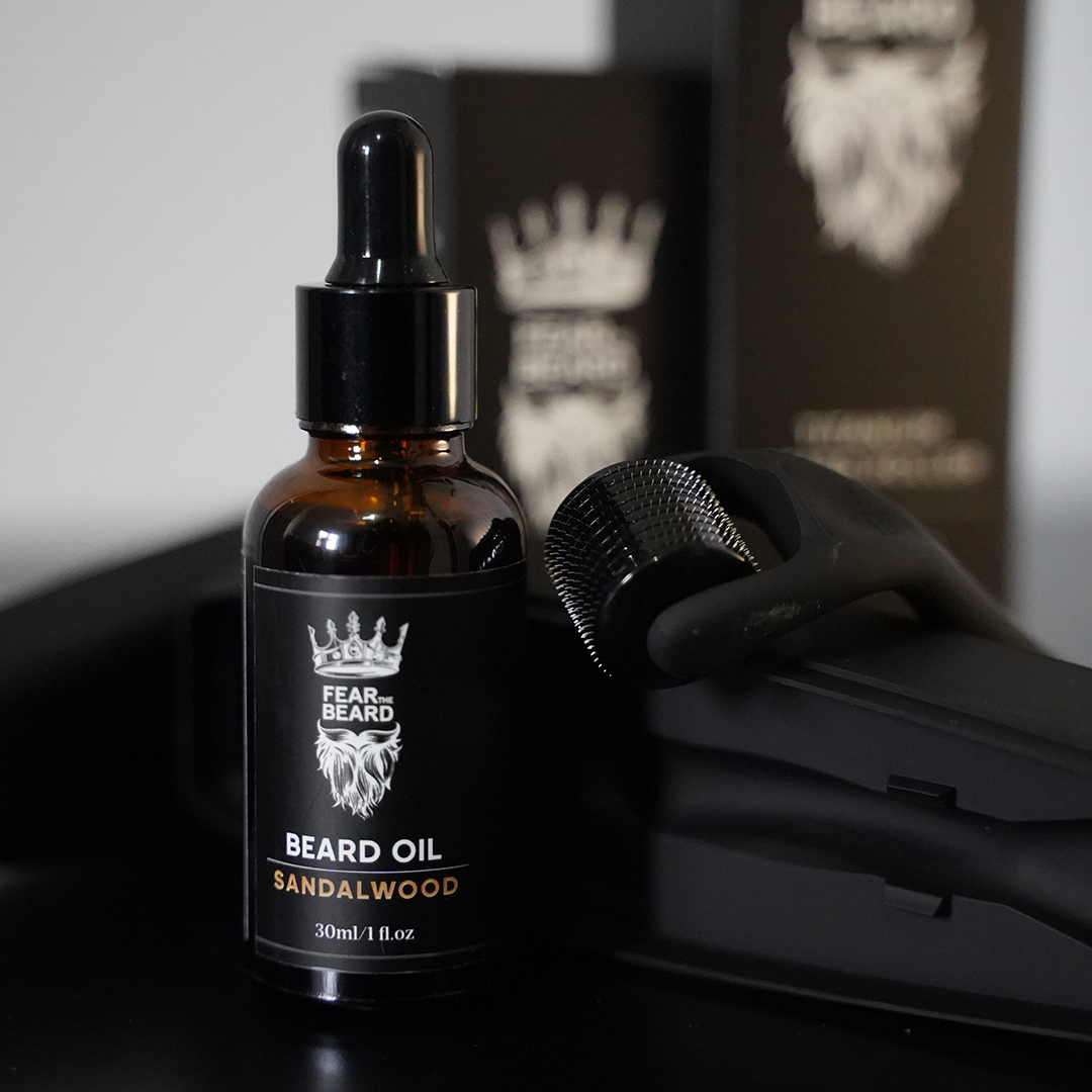 Beard Growth Kit (Titanium Beard Roller + Beard Oil)