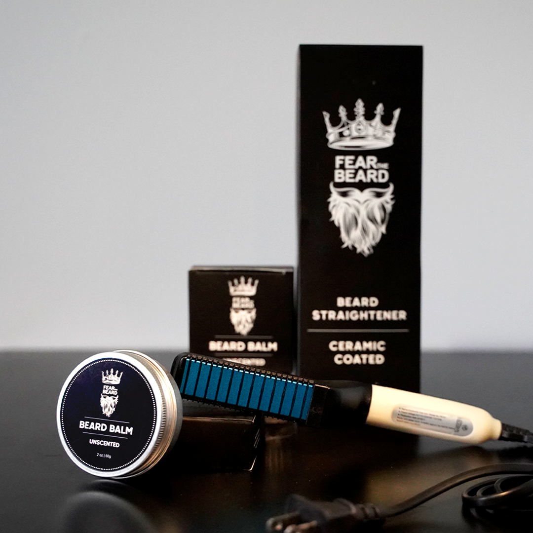 Tame the Beard Kit (Beard Straightener Beard Balm) – Fear the