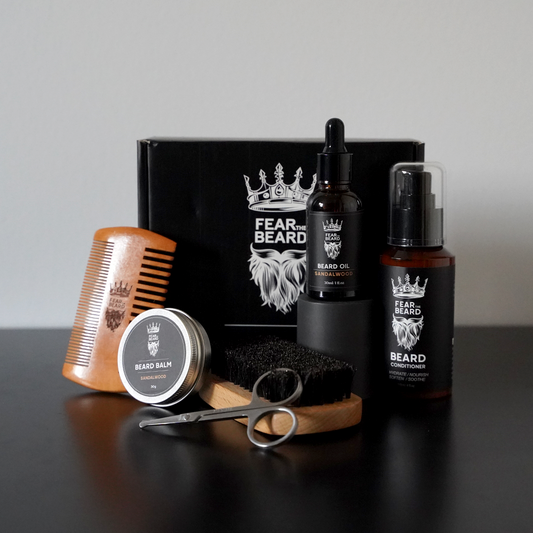 Beard Kit: Fearless Beard Mastery Collection (Beard Brush & Comb Kit + Beard Oil + Beard Balm + Beard Wash + Shears)